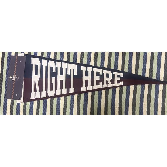 Rowing Blazers x Target RIGHT HERE Pennant Preppy Wall Hanging Navy Blue Maroon - Picture 1 of 2